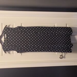 Calvin Klein Black Polka Dot Midi Dress Size 16